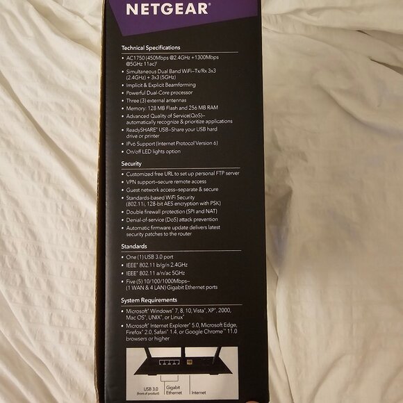 Netgear Nighthawk AC1750 Wifi Router - R6700 - Picture 4 of 10